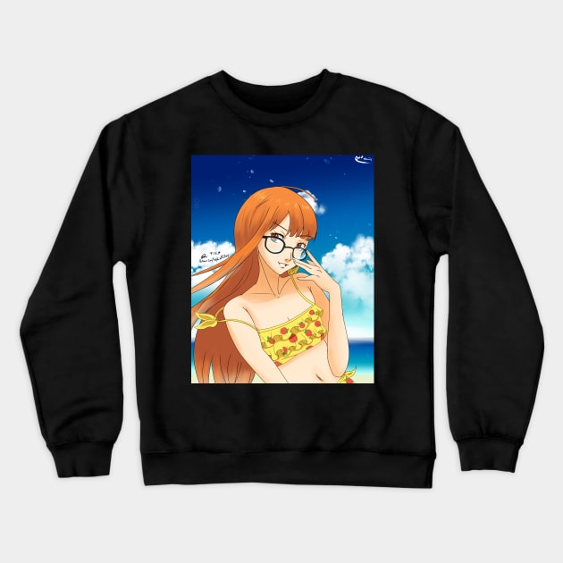 Beach Futaba Crewneck Sweatshirt by Sephiroth1204